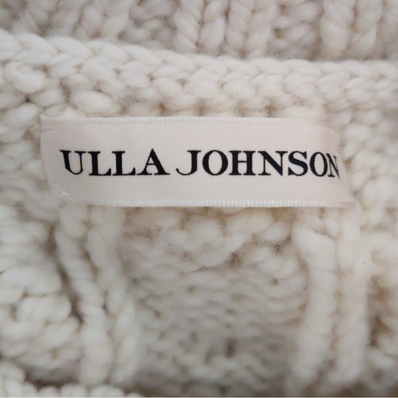 ULLA JOHNSON Verena Cable Knit Pullover Sweater in Ivory - Picture 11 of 14